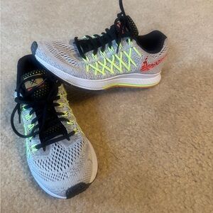 Nike Women’s Athletic Running Shoes - Gray and Neon Yellow